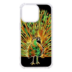 Unusual Peacock Drawn With Flame Lines Iphone 13 Pro Tpu Uv Print Case by Ket1n9