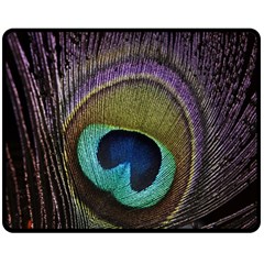 Peacock Feather Two Sides Fleece Blanket (medium) by Ket1n9