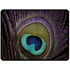 Peacock Feather Two Sides Fleece Blanket (large) by Ket1n9