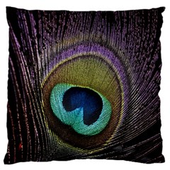 Peacock Feather Standard Premium Plush Fleece Cushion Case (two Sides) by Ket1n9