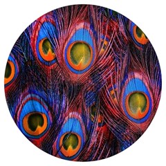 Pretty Peacock Feather Round Trivet by Ket1n9