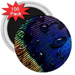 Peacock Feather Retina Mac 3  Magnets (100 pack) Front