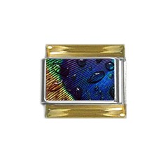 Peacock Feather Retina Mac Gold Trim Italian Charm (9mm) by Ket1n9