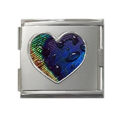 Peacock Feather Retina Mac Mega Link Heart Italian Charm (18mm) by Ket1n9