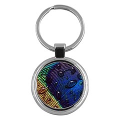 Peacock Feather Retina Mac Key Chain (round) by Ket1n9