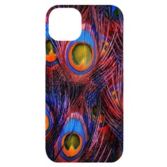 Pretty Peacock Feather Iphone 14 Plus Black Uv Print Case by Ket1n9