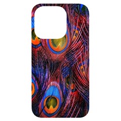 Pretty Peacock Feather Iphone 14 Pro Black Uv Print Case by Ket1n9