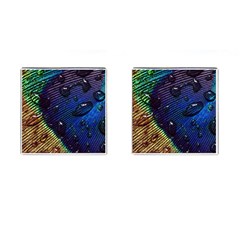 Peacock Feather Retina Mac Cufflinks (square)