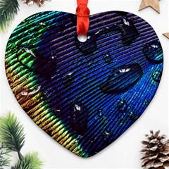 Peacock Feather Retina Mac Heart Ornament (two Sides) by Ket1n9