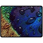 Peacock Feather Retina Mac Two Sides Fleece Blanket (Large) 80 x60  Blanket Front