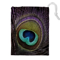 Peacock Feather Drawstring Pouch (4xl) by Ket1n9