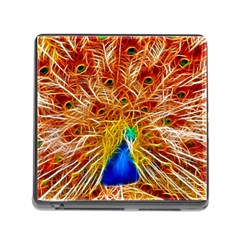 Fractal Peacock Art Memory Card Reader (square 5 Slot) by Ket1n9