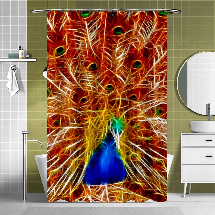 Fractal Peacock Art Shower Curtain 48  x 72  (Small) 