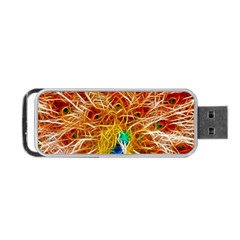 Fractal Peacock Art Portable Usb Flash (two Sides) by Ket1n9