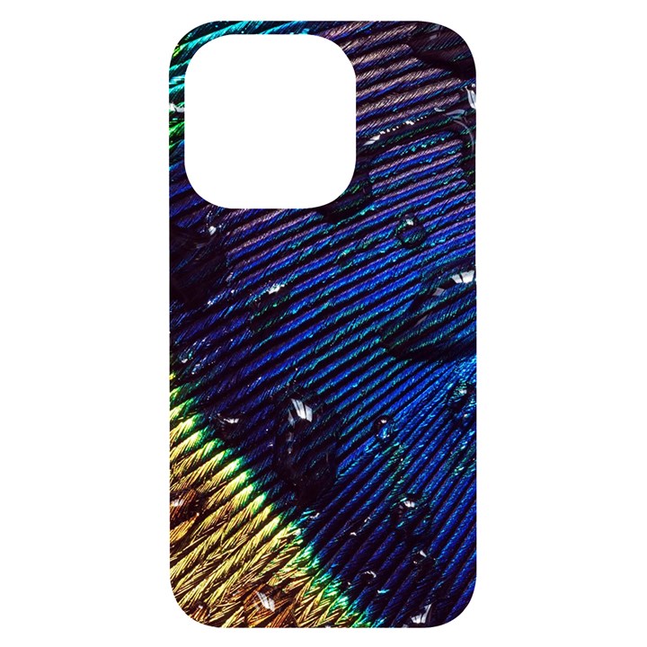 Peacock Feather Retina Mac iPhone 14 Pro Black UV Print Case