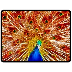 Fractal Peacock Art Two Sides Fleece Blanket (large) by Ket1n9