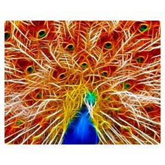 Fractal Peacock Art Two Sides Premium Plush Fleece Blanket (medium) by Ket1n9