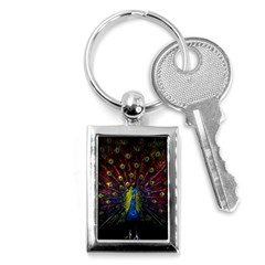 Beautiful Peacock Feather Key Chain (rectangle) by Ket1n9