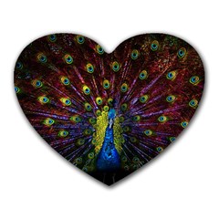 Beautiful Peacock Feather Heart Mousepad by Ket1n9