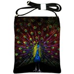 Beautiful Peacock Feather Shoulder Sling Bag Front