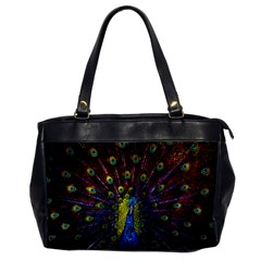 Beautiful Peacock Feather Oversize Office Handbag by Ket1n9