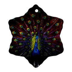 Beautiful Peacock Feather Snowflake Ornament (two Sides) by Ket1n9