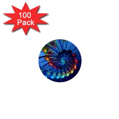 Top Peacock Feathers 1  Mini Buttons (100 Pack)  by Ket1n9