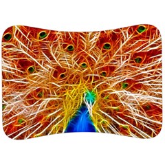 Fractal Peacock Art Velour Seat Head Rest Cushion by Ket1n9