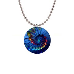 Top Peacock Feathers 1  Button Necklace by Ket1n9