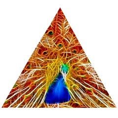 Fractal Peacock Art Wooden Puzzle Triangle by Ket1n9