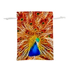 Fractal Peacock Art Lightweight Drawstring Pouch (l) by Ket1n9