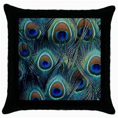 Feathers Art Peacock Sheets Patterns Throw Pillow Case (black) by Ket1n9