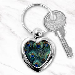 Feathers Art Peacock Sheets Patterns Key Chain (heart) by Ket1n9