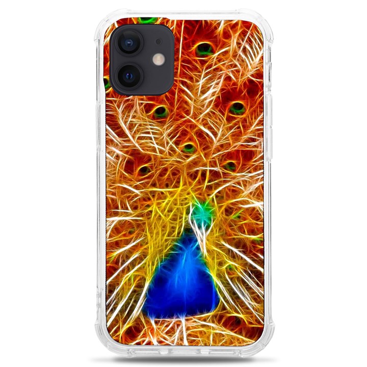 Fractal Peacock Art iPhone 12 mini TPU UV Print Case	