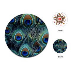 Feathers Art Peacock Sheets Patterns Playing Cards Single Design (round) by Ket1n9