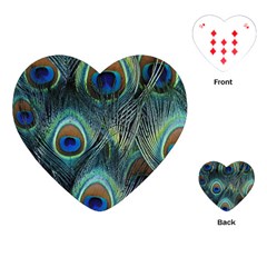 Feathers Art Peacock Sheets Patterns Playing Cards Single Design (heart) by Ket1n9