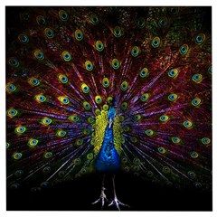 Beautiful Peacock Feather Wooden Puzzle Square by Ket1n9