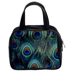 Feathers Art Peacock Sheets Patterns Classic Handbag (two Sides) by Ket1n9