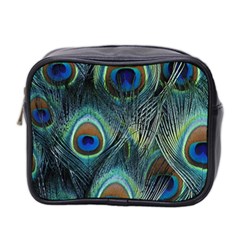 Feathers Art Peacock Sheets Patterns Mini Toiletries Bag (two Sides) by Ket1n9