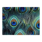 Feathers Art Peacock Sheets Patterns Two Sides Premium Plush Fleece Blanket (Mini) 35 x27  Blanket Back