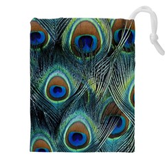 Feathers Art Peacock Sheets Patterns Drawstring Pouch (4xl) by Ket1n9