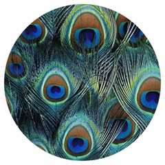 Feathers Art Peacock Sheets Patterns Round Trivet by Ket1n9