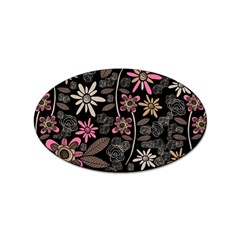 Flower Art Pattern Sticker (oval) by Ket1n9