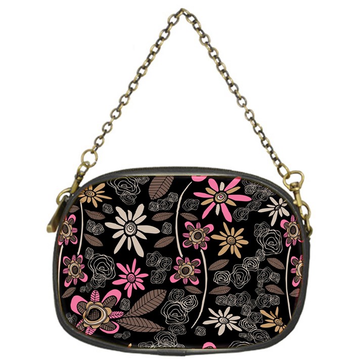 Flower Art Pattern Chain Purse (One Side)