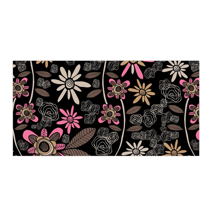 Flower Art Pattern Satin Wrap 35  x 70 