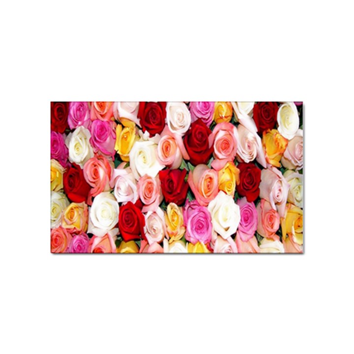 Rose Color Beautiful Flowers Sticker (Rectangular)