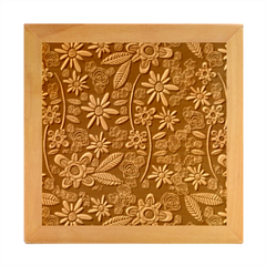 Flower Art Pattern Wood Photo Frame Cube by Ket1n9