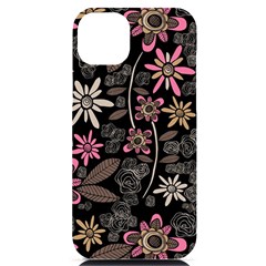 Flower Art Pattern Iphone 14 Plus Black Uv Print Case by Ket1n9