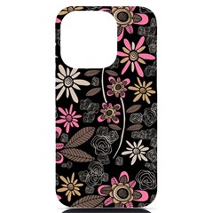 Flower Art Pattern Iphone 14 Pro Black Uv Print Case by Ket1n9