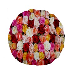 Rose Color Beautiful Flowers Standard 15  Premium Flano Round Cushions by Ket1n9